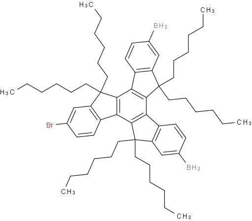 2,7,12-三溴-5,5,10,15,15-六己基-10,15-二氢-5H-二茚并[1,2-a:1'，2'-c]芴