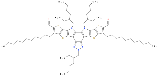 6,12,13-三（2-乙基己基）-3,9-二十二烷基-12,13-二氢-6H-噻吩并[2''，3''：4'，5']噻吩并[2'，3'：4,5]吡咯并[3,2-g]噻吩并[2'，3'：4,5]噻吩并[3,2-b][1,2,3]三唑并[4,5-e]吲哚-2,10-二甲醛